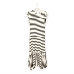 Anthropologie Daily Practice Black & White Stripe Open Back Maxi Dress Size S